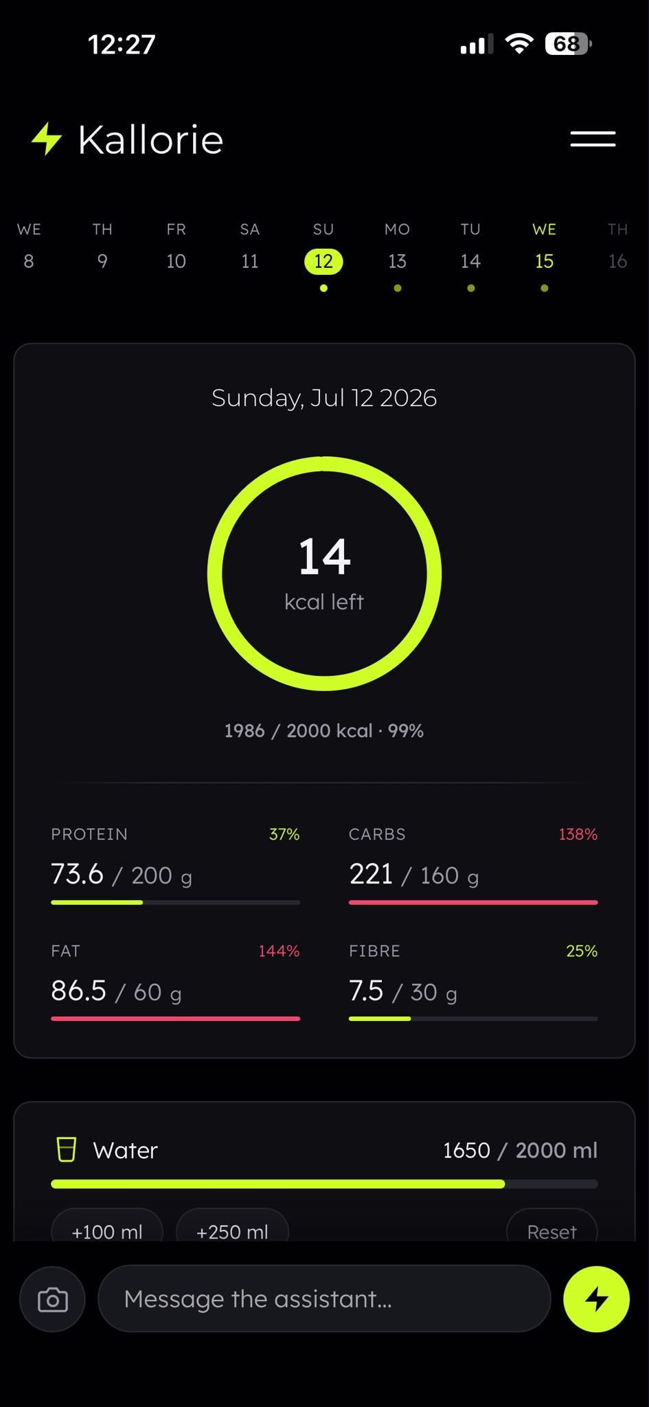Kallorie app